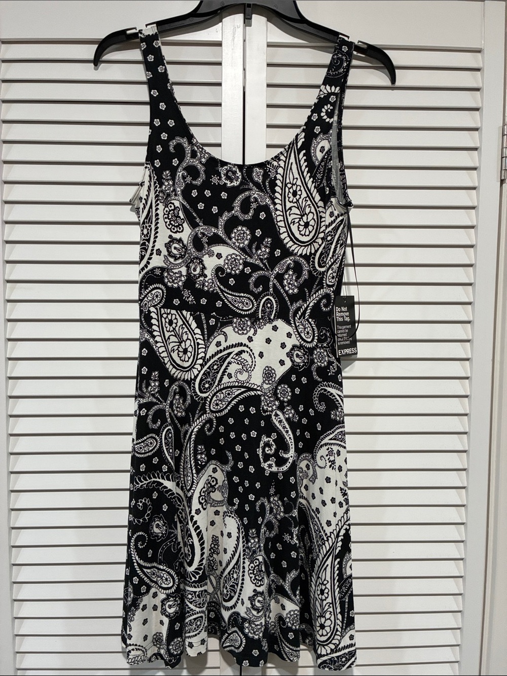 Express Black & White Paisley Mini Dress